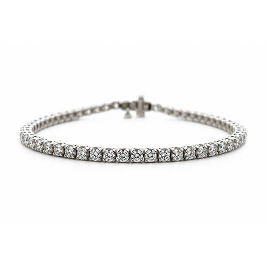 14K White Gold 7-Carat Diamond Tennis Bracelet