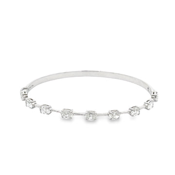 Norman Silverman 18K White Gold Oval Diamond Bangle