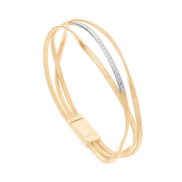 Marco Bicego 18K Two-Tone Marrakech 3-Strand Diamond Bangle