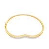14K Yellow Gold Chevron Diamond Bangle