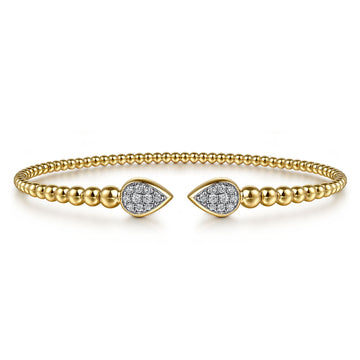 Gabriel & Co. 14K Yellow Gold Bujukan Pave Split Bangle