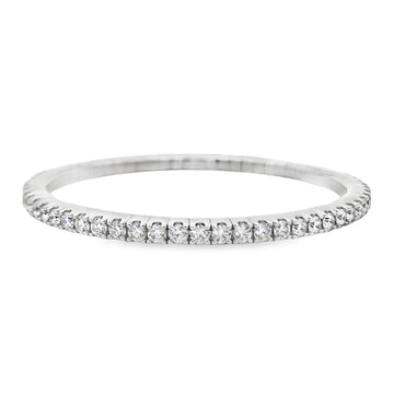 14K White Gold Diamond Tennis Stretch Bangle
