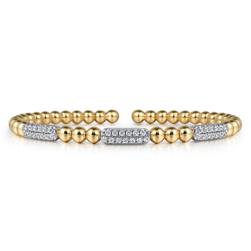 Gabriel & Co 14K Two-Tone Bujukan Diamond Station Bangle
