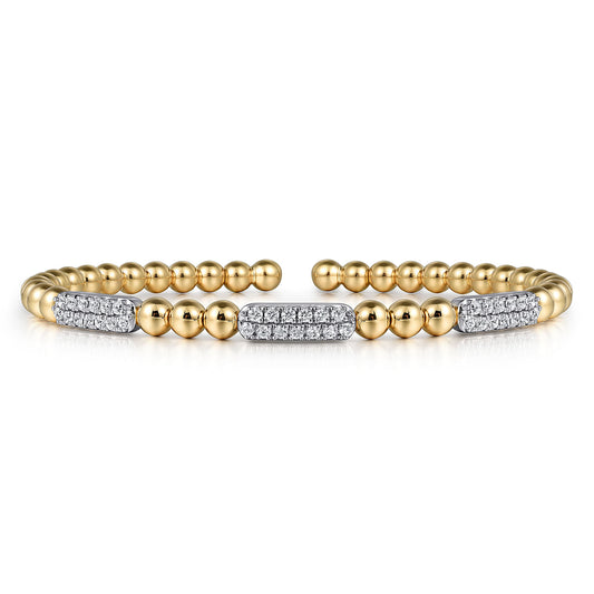 Gabriel & Co 14K Two-Tone Bujukan Diamond Station Bangle