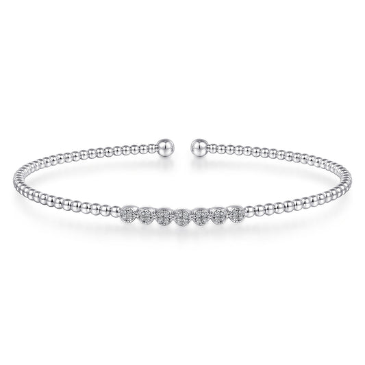 Gabriel & Co. 14K White Gold Bujukan Cluster Diamond Cuff Bracelet