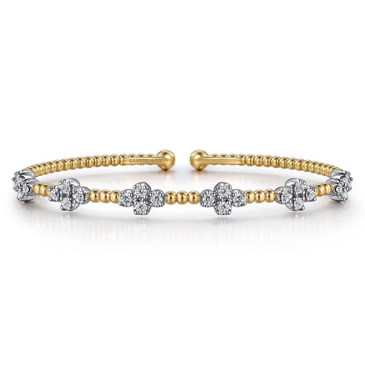 Gabriel & Co. 14K Two-Tone Bujukan Diamond Stations Bangle