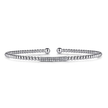 Gabriel & Co. 14K White Gold Bujukan Bead Diamond Cuff
