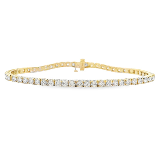 14K Yellow Gold 5-Carat Diamond Tennis Bracelet