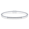 Gabriel & Co. 14K White Gold Pave Diamond Bar Locking Bangle