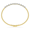 Gabriel & Co. 14K Two-Tone Bujukan Diamond & Bead Locking Bangle