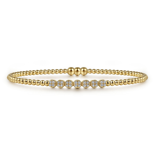 Gabriel & Co. 14K Yellow Gold Bujukan Diamond Locking Bangle