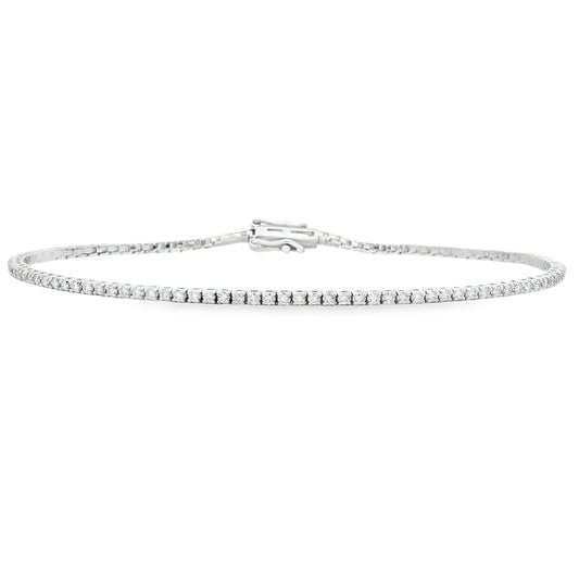 14K White Gold 1-Carat Diamond Tennis Bracelet