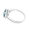 14K White Gold London Blue Topaz & Diamond Halo Ring