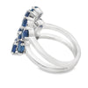 18k White Gold Blue Sapphire Triple-Wrap Ring
