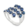 18k White Gold Blue Sapphire Triple-Wrap Ring