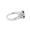 14K White Gold Garnet and Diamond Halo and Split Shank Ring