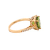 14K Yellow Gold Heart-Shaped Peridot and Diamond Halo Ring