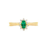 14K Yellow Gold Oval Emerald and Diamond Halo Ring