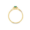 14K Yellow Gold Oval Emerald and Diamond Halo Ring
