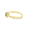 14K Yellow Gold Oval Emerald and Diamond Halo Ring