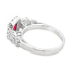 18K White Gold Square Cushion Ruby and Diamond Ring