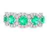 18K White Gold 5-Stone Emerald and Diamond Ring