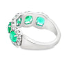 18K White Gold 5-Stone Emerald and Diamond Ring