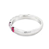 18K White Gold Ruby and Diamond Alternating Ring