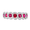 18K White Gold Ruby and Diamond Twist Ring