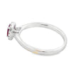18K White Gold Ruby and Diamond Halo Ring