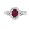 18K White Gold Ruby and Diamond Fashion Ring