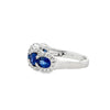 18K White Gold Oval Sapphire and Diamond Halo Band