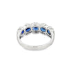 18K White Gold Oval Sapphire and Diamond Halo Band