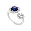 18K White Gold Bypass Sapphire and Diamond Ring