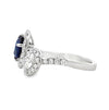 18K White Gold Bypass Sapphire and Diamond Ring