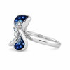 Leo Pizzo 18K White Gold Blue Sapphire and Diamond Flower Ring