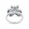Leo Pizzo 18K White Gold Blue Sapphire and Diamond Flower Ring