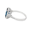 14K White Gold Blue Topaz and Diamond Ring