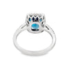 14K White Gold Blue Topaz and Diamond Ring