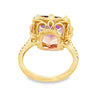 14K Yellow Gold Cushion Ametrine and Diamonds Fashion Ring