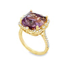 14K Yellow Gold Cushion Ametrine and Diamonds Fashion Ring
