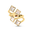 Roberto Coin 18K Yellow Gold Venetian Princess Carnival Mother Of Pearl 4 Row Flower Ring