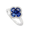 14K White Gold Sapphire and Diamond Cluster Ring