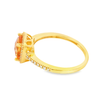 14K Yellow Gold Cushion Citrine & Diamond Halo Ring