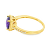 14K Yellow Gold Cushion Amethyst & Diamond Halo Ring