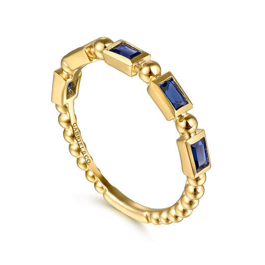 Gabriel & Co. 14K Yellow Gold Sapphire Geometric Bujukan Ring