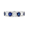 18K White Gold Alternating Sapphire and Diamond Anniversary Band