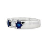 18K White Gold Alternating Sapphire and Diamond Anniversary Band