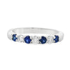 Roman Jewelers Signature 14K White Gold Sapphire & Diamond 7-Stone Band