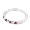 Roman Jewelers Signature 14K White Gold Ruby and Diamond Alternating Anniversary Band